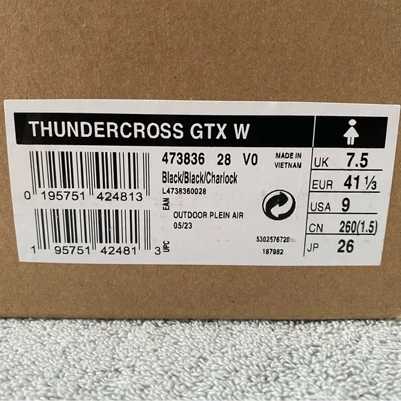 Salomon Shoes Womens 9 Black Yellow Thundercross GTX Hiking Trail Running 473836 - Picture 9 of 10